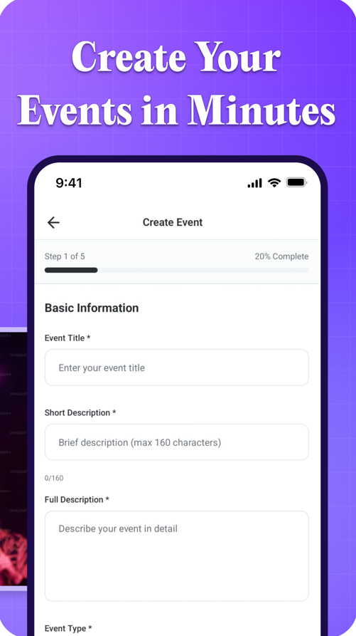 Create and manage events