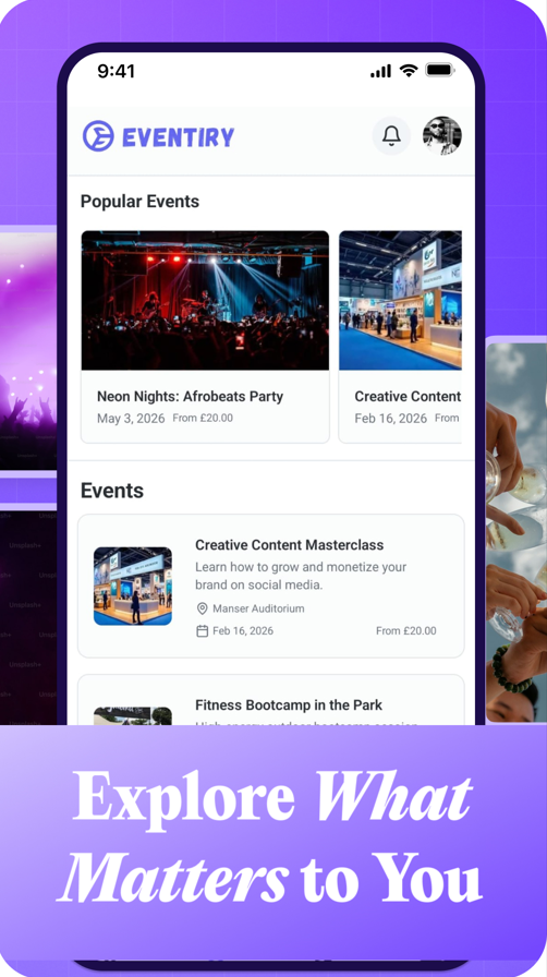 Browse and search events